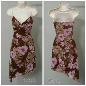 Macy's Floral Dress, asymmetrical cut